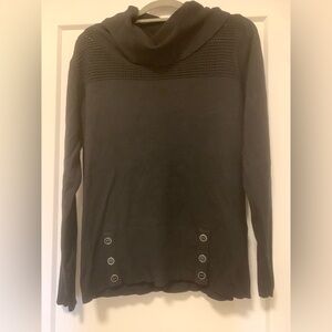 Laura Petites Medium Black Sweater with Button Details